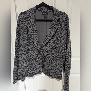 Lane Bryant Black and Gray Leopard Blazer size 22